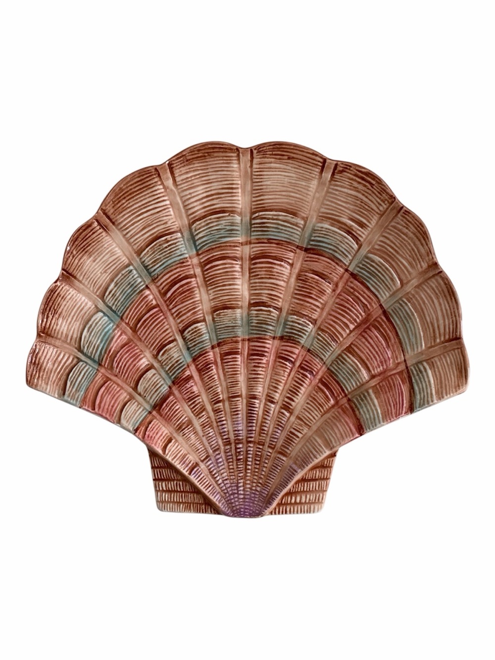 Fitz & Floyd Shell Serving Plate Decor Beach Ceramic Textured Pink China Dish